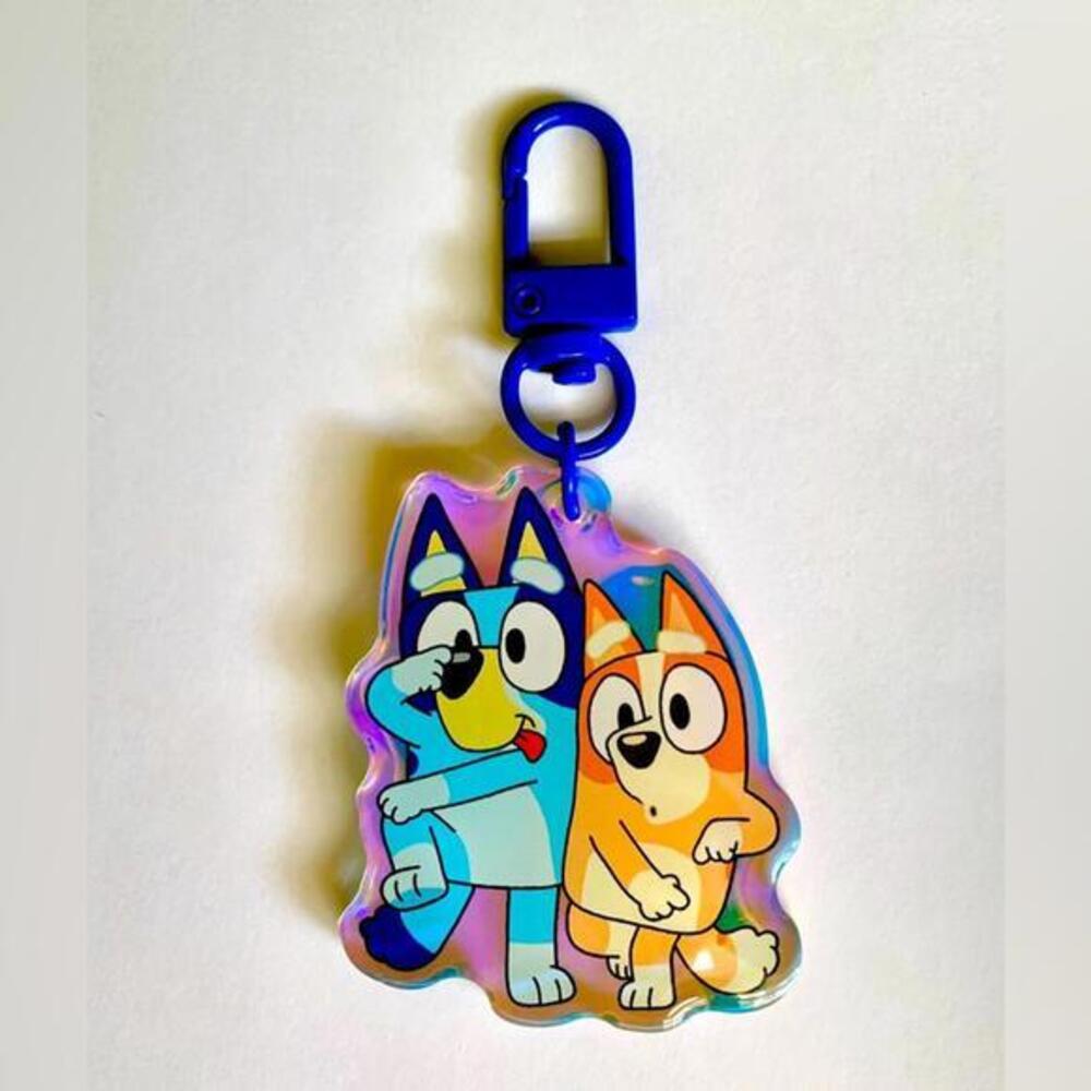 Bluey Holographic Keychain, Bag Charm, Bingo Heeler